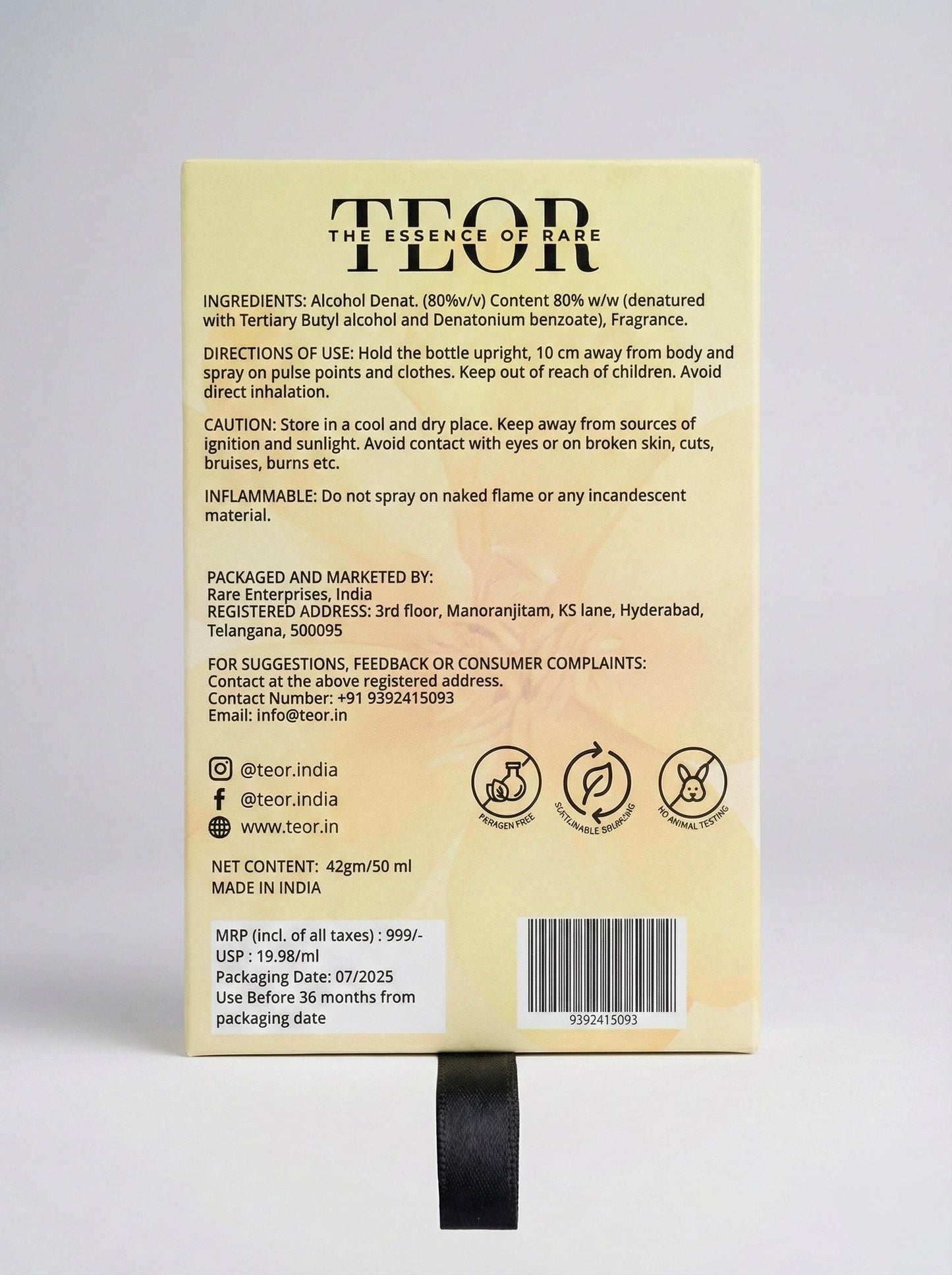 TEOR - Bliss | Eau De Parfum 50ml | Almond, Coffee, Bergamot, Tuberose, Rosemary |