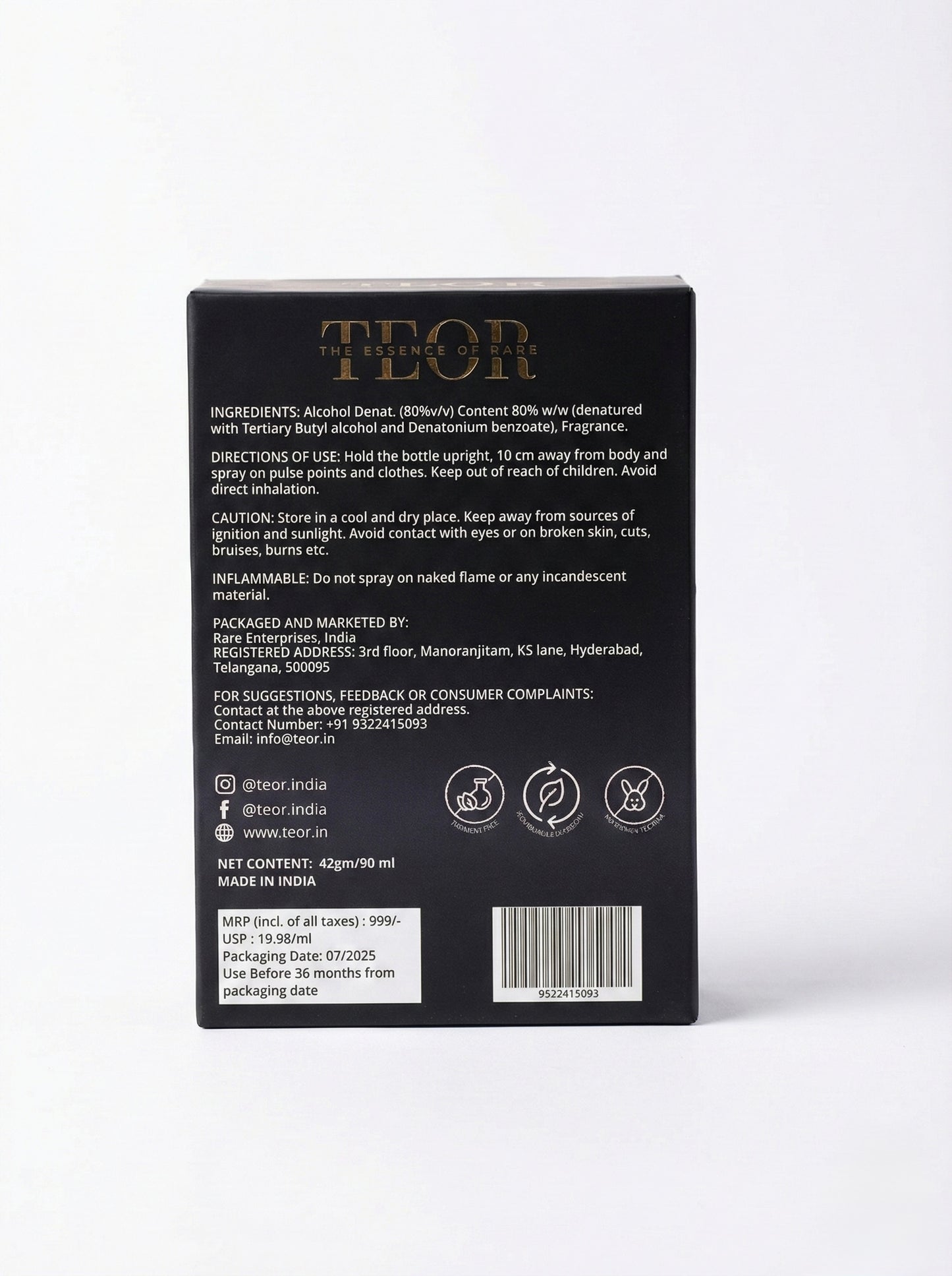 TEOR - Nebulas Kiss | Eau De Parfum 50ml | Mandarin, Peach, Jasmine, Coriander, Mimosa|