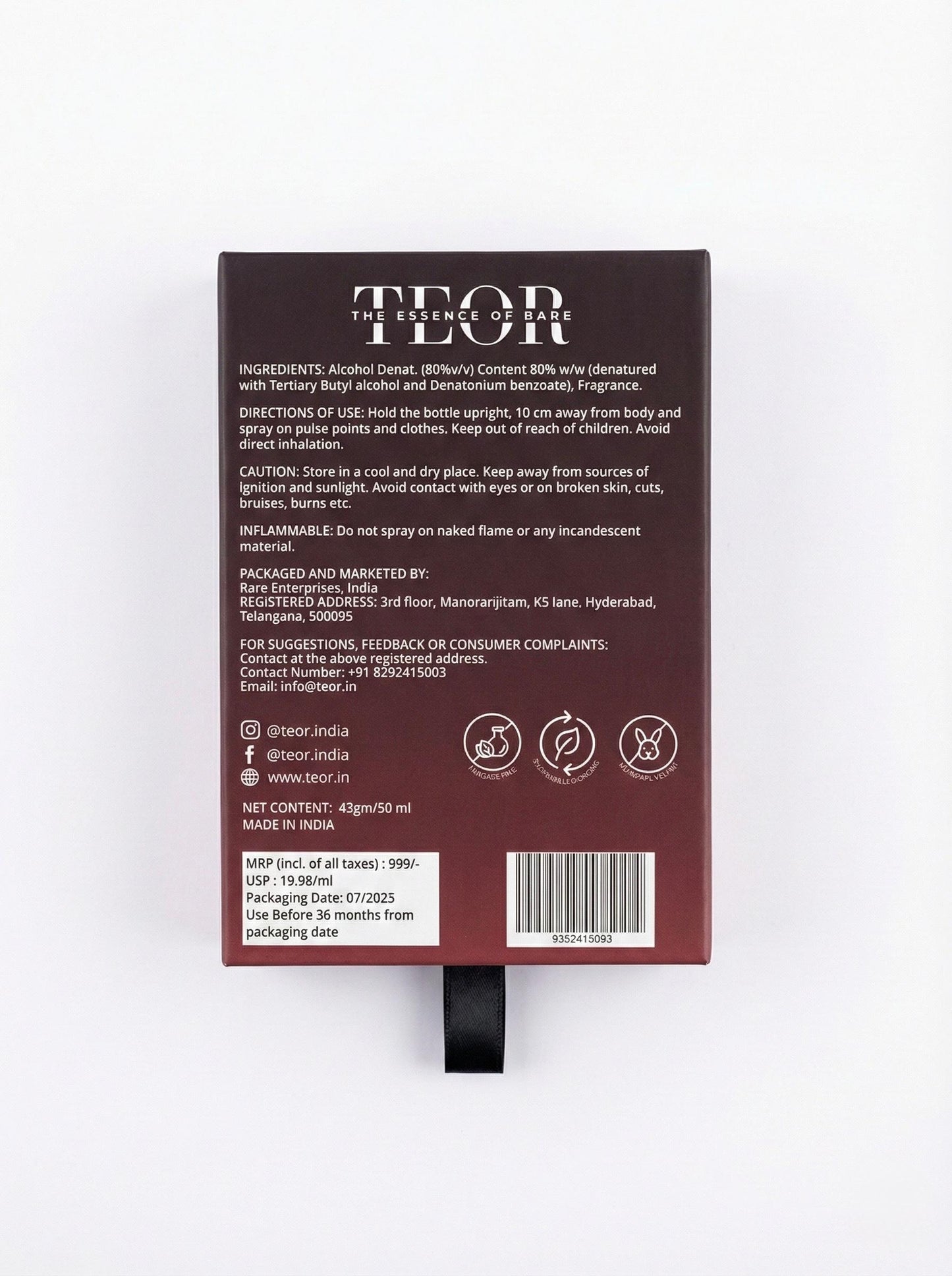 TEOR - The Fifth Note | Eau De Parfum 50ml | Lavender, Cardamom, Artemisia | Vanilla, Musk, Sandalwood|