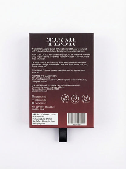 TEOR - The Fifth Note | Eau De Parfum 50ml | Lavender, Cardamom, Artemisia | Vanilla, Musk, Sandalwood|