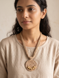 Jute Necklace (Gold Beads)