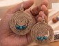 Jute Earrings (Teal Beads)