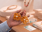Jute Flower Earrings (Orange)