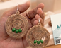 Jute Earrings (Green Beads)