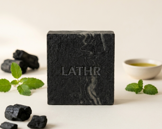 LATHR - Charcoal Obsidian Luxury Soap I Charcoal, Tulsi, Peppermint, Olive Oil I