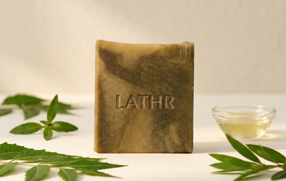 LATHR - Neem Glow Luxury Soap I Neem Leaf, Bhringraj, Tea Tree, Castor Oil I