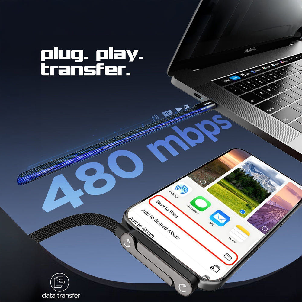 Dubstep Fusion 2 in 1 Kick-Stand Type C to Type C Cable